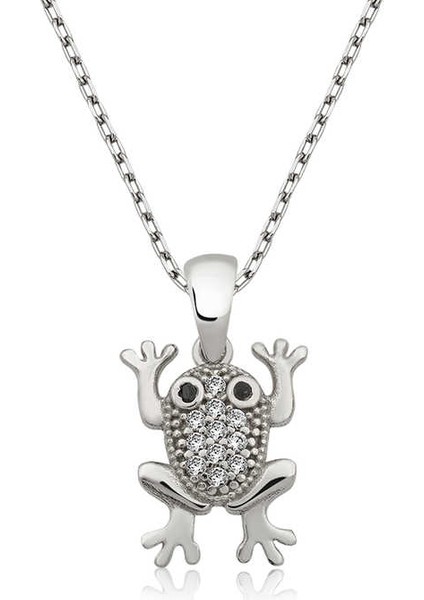 925 Ayar Gümüş Kurbağa Gümüş Kolye T4214