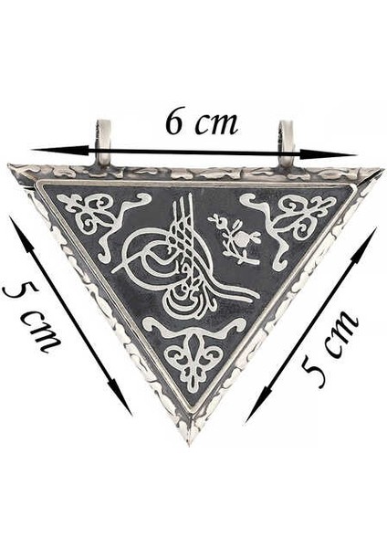 925 Ayar Gümüş Üçgen Içi Açılabilen Tuğra Muskalık Gümüş Kolye T6014 fırsatları
