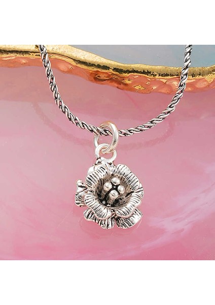 925 Ayar Gümüş Gül Kadın Kolye T8031