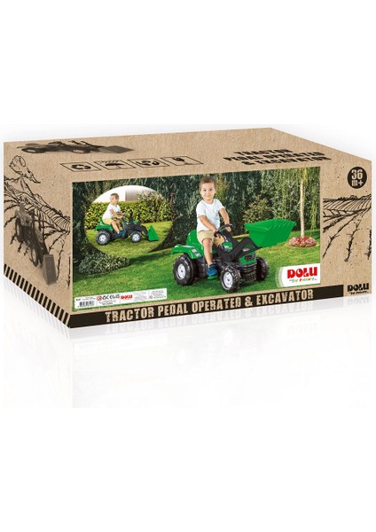 Kepçeli Pedallı Yeşil Traktör | 36+ Ay Çocuk Oyuncağı | 105×45×52 cm | Korna & Dayanıklı modelleri