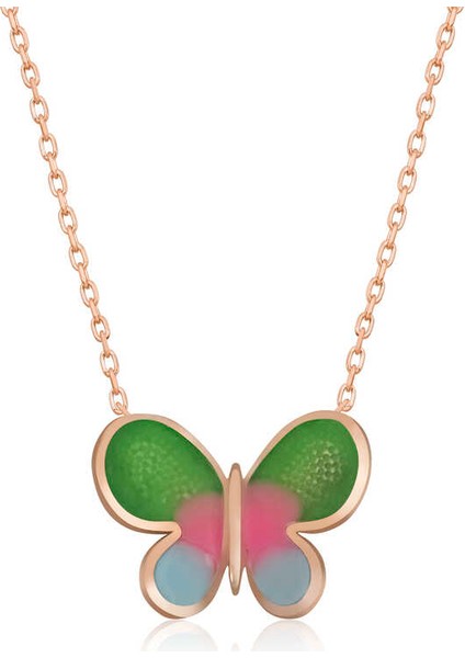 925 Ayar Gümüş Minimal Kelebek Bayan Gümüş Kolye T5957