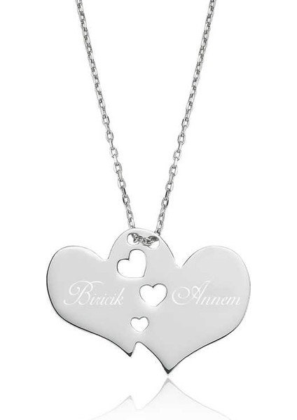 925 Ayar Gümüş Biricik Annem Yazılı Kadın Gümüş Kolye PT2610538