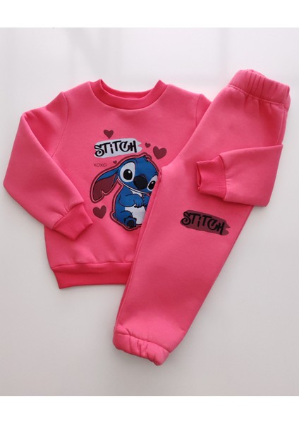 Kız Çocuk Üç Iplik Şardonlu 2’li Takım | Sweatshirt & Eşofman Altı | Stick Baskılı fiyatları
