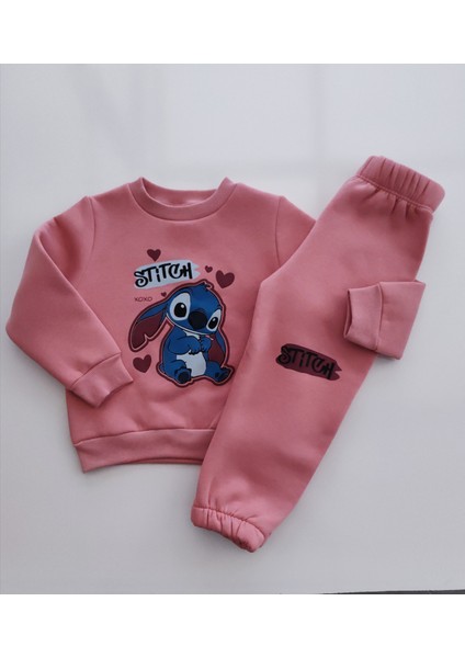 Kız Çocuk Üç Iplik Şardonlu 2’li Takım | Sweatshirt & Eşofman Altı | Stick Baskılı fiyatları