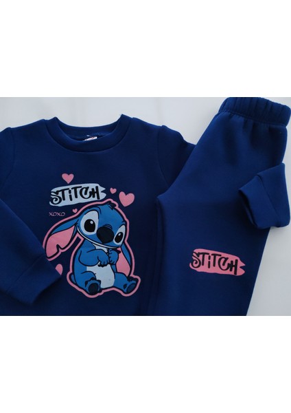 Kız Çocuk Üç Iplik Şardonlu 2’li Takım | Sweatshirt & Eşofman Altı | Stick Baskılı fırsatları