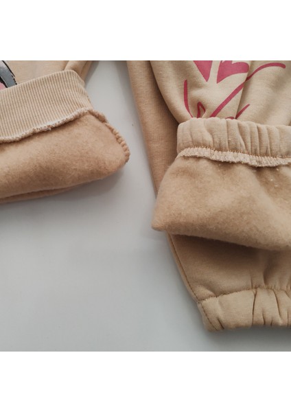 Kız Çocuk Üç Iplik Şardonlu 2’li Takım | Sweatshirt & Eşofman Altı | Stick Baskılı modelleri