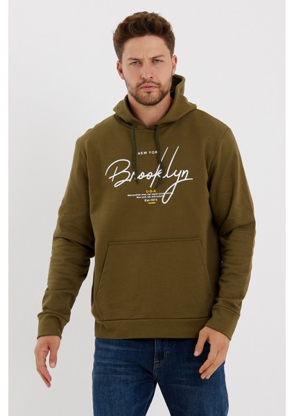 Süperlife Erkek Kapşonlu Regular Fit Brooklyn Baskılı Ince Sweatshirt SPR23SW361 fiyatları