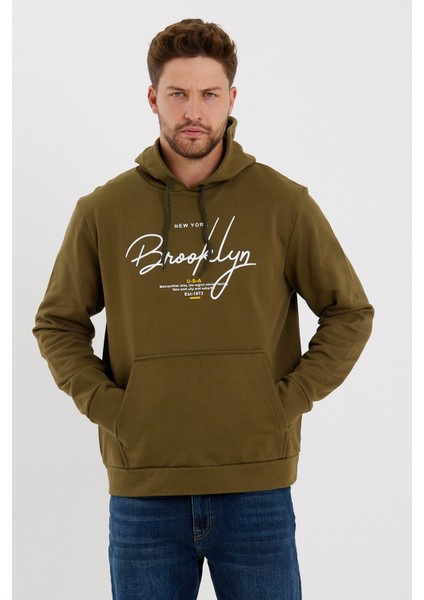 Süperlife Erkek Kapşonlu Regular Fit Brooklyn Baskılı Ince Sweatshirt SPR23SW361 modelleri