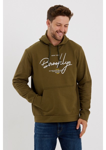 Süperlife Erkek Kapşonlu Regular Fit Brooklyn Baskılı Ince Sweatshirt SPR23SW361 fırsatları