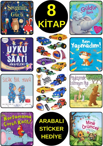 Arabalı Sticker Hediyeli - Okul Öncesi Resimli Kitaplar - Sevginin Gücü - Uyku Saati - Güldür Beni