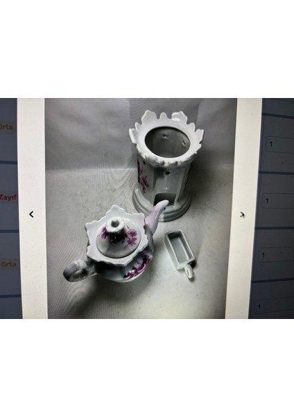 25,5 cm Yüksekliğinde Fransız Porselen Çay Potu