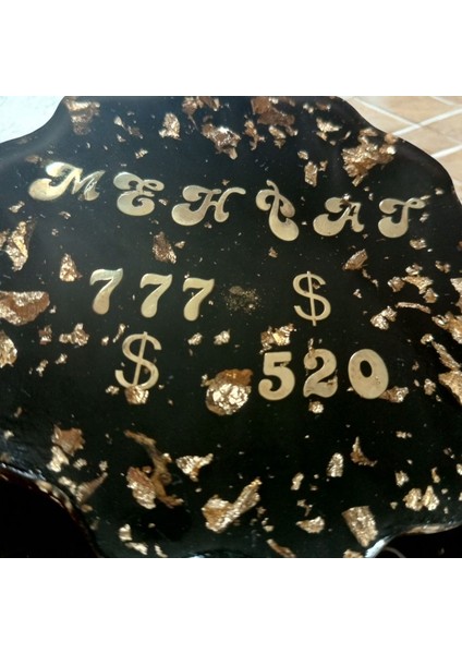 Kişiye Özel Altın Varaklı Isimli Bardak Altlığı fiyatları