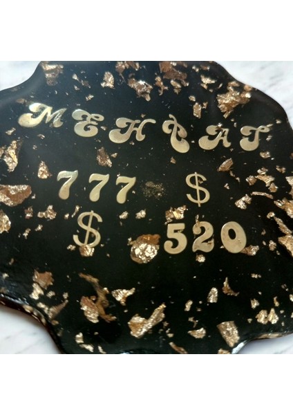 Kişiye Özel Altın Varaklı Isimli Bardak Altlığı indirimleri