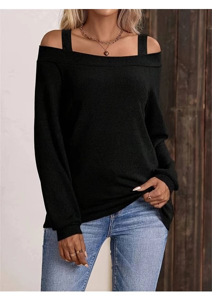 Kadın Askılı Iki Omuzu Açık Salaş Yün Viskon Bluz fırsatları