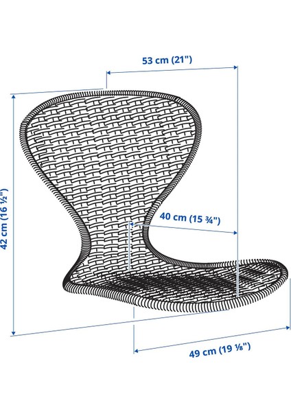 Yemek Sandalyesi Oturma Yeri, El Yapımı-Rattan modelleri