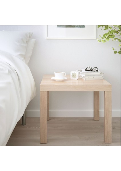 Yan Sehpa, Ağartılmış Meşe Görünümlü, 55X55 cm fırsatları