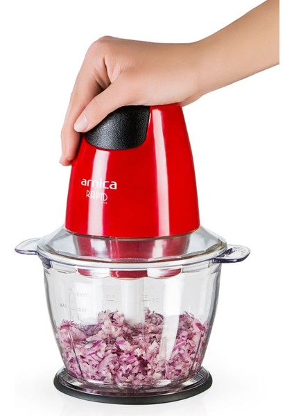 Hızlı ve Pratik Elektrikli Doğrayıcı Kırmızı, Kolay Kullanım ve Temizlik indirimleri