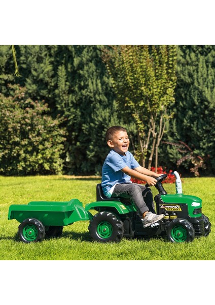 Römorklu Pedallı Yeşil Traktör | 36+ Ay Çocuk Oyuncağı | 173 x 52 x 45 cm | Korna & Dayanıklı fiyatları