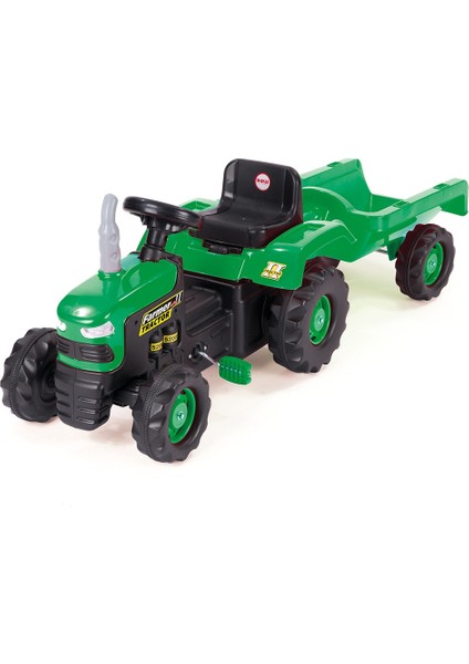 Römorklu Pedallı Yeşil Traktör | 36+ Ay Çocuk Oyuncağı | 173 x 52 x 45 cm | Korna & Dayanıklı indirimleri