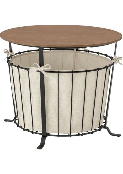 Saklama Bölmeli Sehpa, Siyah-Kahverengi, 60 cm