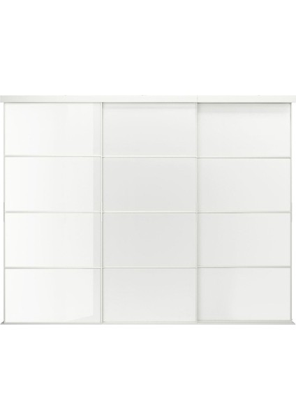 Gömme Dolap Için Sürgü Kapak, Beyaz-Cam, 301X240 cm