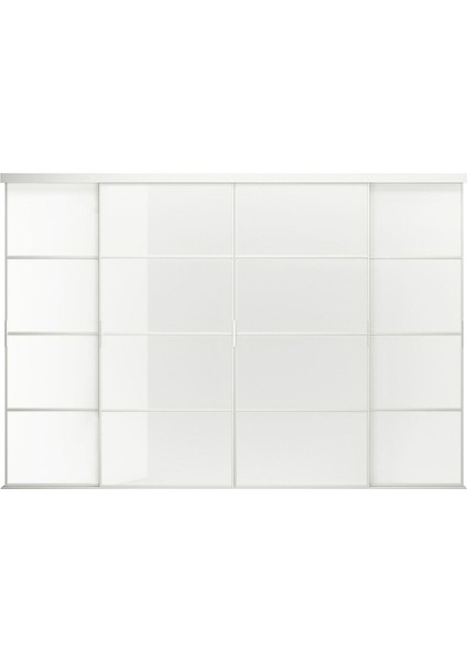 Gömme Dolap Için Sürgü Kapak, Beyaz-Cam, 351X240 cm