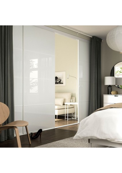 Gömme Dolap Için Sürgü Kapak, Beyaz-Cam, 351X240 cm fiyatları
