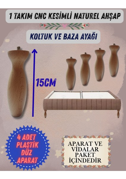 15CM Cnc Kesimli Koltuk Baza Ayağı
