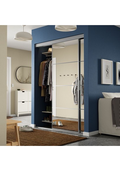 Gömme Dolap Için Sürgü Kapak, Alüminyum-Aynalı Cam, 152X205 cm fiyatları