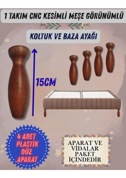 15CM Cnc Kesimli Koltuk Baza Ayağı