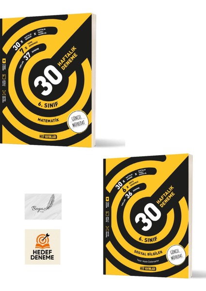 Hız 6.sınıf 30 Haftalık Matematik Sosyal Bilgiler Denemeleri Hedef Deneme