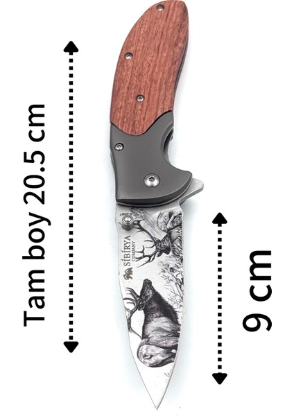 Kamp Outdoor Sibirya Çakı Kurt - Geyik Işlemeli 20,5 cm Kemer Aparatlı Kilitli fiyatları