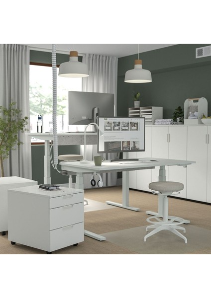 Yüksekliği Ayarlanabilen Çalışma Masası, Beyaz, 140X60 Cm, Elektrikli fırsatları