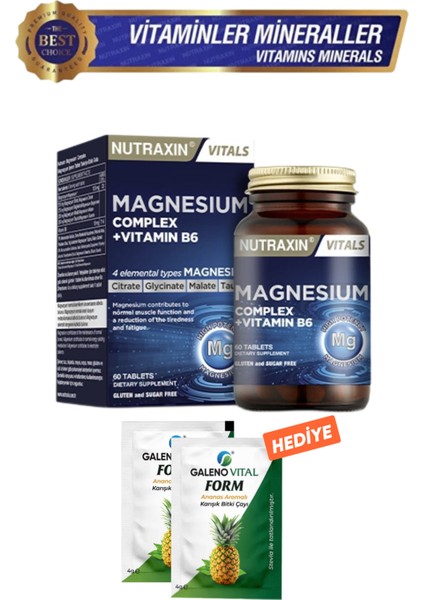 Magnesium Complex Magnezyum 60 Tablet + Galeno V. Form 2'li Saşe fiyatları