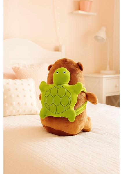 Capybara Kaplumbağa Sırt Çantalı Peluş, Uyku Arkadaşı Kapibara Sırt Çantalı Peluş Yastık 25 Cm modelleri