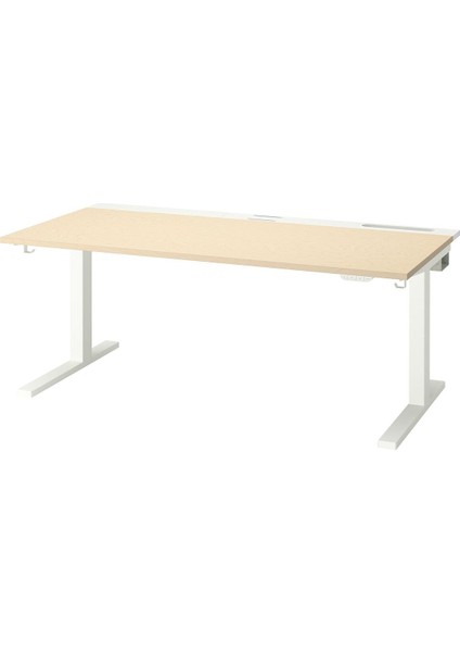 Yüksekliği Ayarlanabilen Çalışma Masası, Huş Kaplama-Beyaz, 160X80 Cm, Elektrikli fiyatları