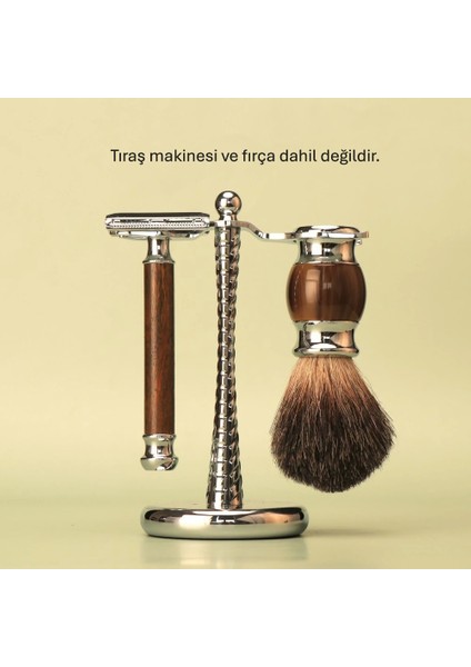 Tıraş Makinesi ve Sakal Fırçası Standı Antika Görünümlü Ağırlıklı K-19 Çinko Gövde