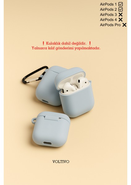 Airpods 1. Nesil ve 2. Nesil Uyumlu Renkli Kir Tutmaz Silikon Kancalı Kılıf