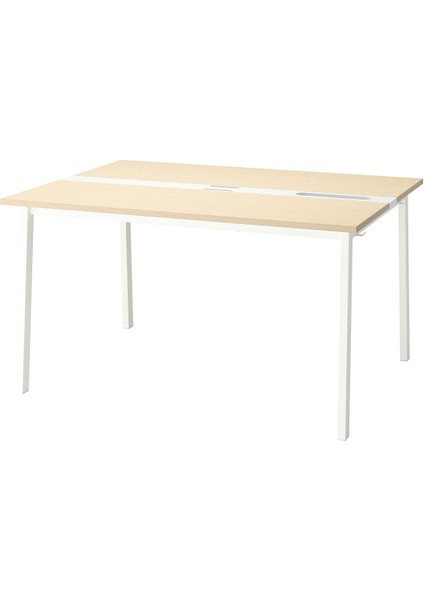 Çalışma Masası, Huş Kaplama-Beyaz, 140X108X75 cm