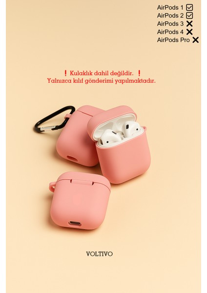 Airpods 1. Nesil ve 2. Nesil Uyumlu Renkli Kir Tutmaz Silikon Kancalı Kılıf