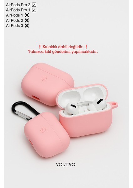 Airpods Pro 1. Nesil ve Pro 2. Nesil Uyumlu Renkli Kir Tutmaz Silikon Kancalı Kılıf