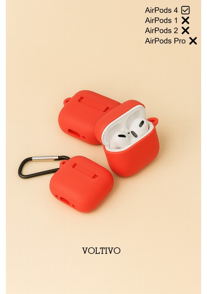 Airpods 4. Nesil Uyumlu Renkli Kir Tutmaz Silikon Kancalı Kılıf