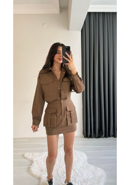 Yesenia Kahve Gabardin Tensel Cepli Takım fırsatları