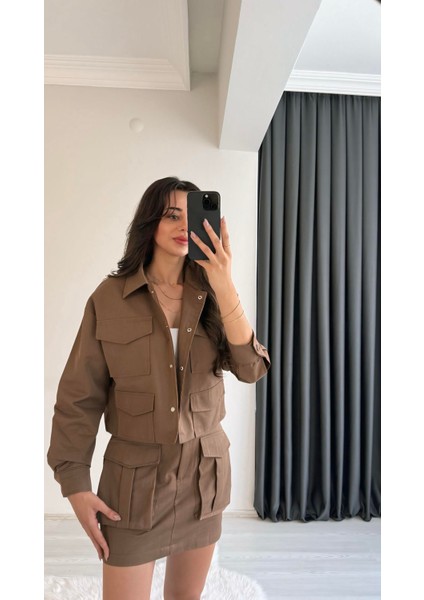 Yesenia Kahve Gabardin Tensel Cepli Takım indirimleri