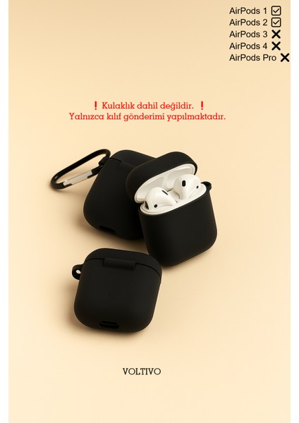 Airpods 1. Nesil ve 2. Nesil Uyumlu Renkli Kir Tutmaz Silikon Kancalı Kılıf
