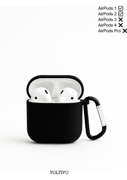 Airpods 1. Nesil ve 2. Nesil Uyumlu Renkli Kir Tutmaz Silikon Kancalı Kılıf modelleri