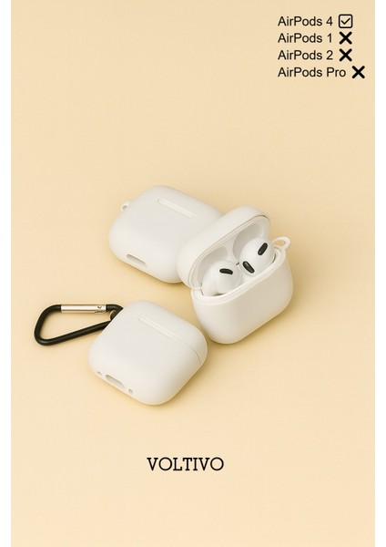 Airpods 4. Nesil Uyumlu Renkli Kir Tutmaz Silikon Kancalı Kılıf
