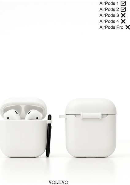 Airpods 1. Nesil ve 2. Nesil Uyumlu Renkli Kir Tutmaz Silikon Kancalı Kılıf fiyatları