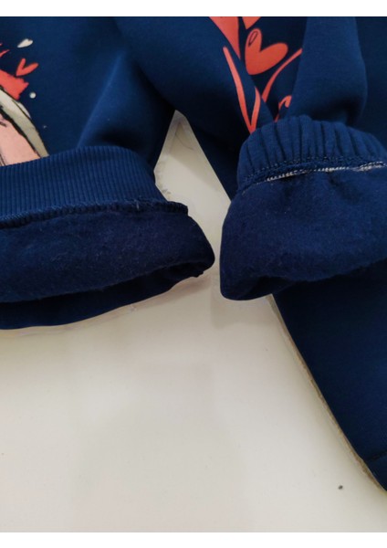 Kız Çocuk Üç Iplik Şardonlu 2’li Takım | Sweatshirt & Eşofman Altı | Tavşan Baskılı modelleri