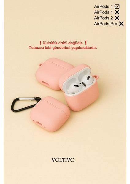 Airpods 4. Nesil Uyumlu Renkli Kir Tutmaz Silikon Kancalı Kılıf